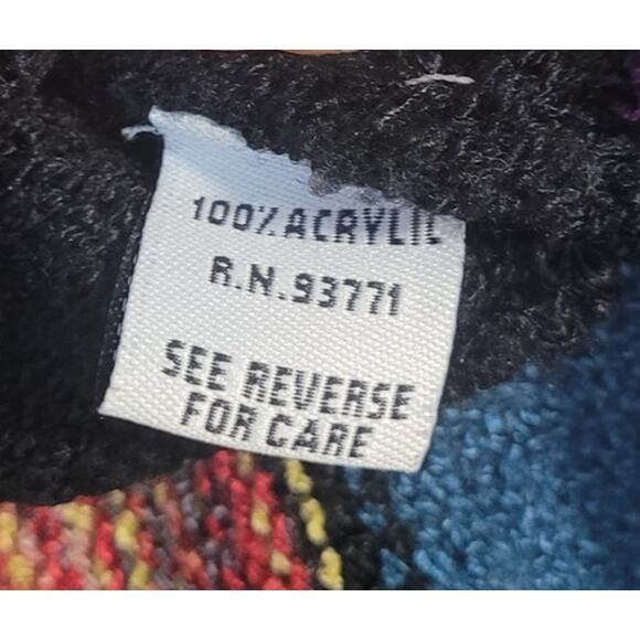 VTG Retro Knitwear Creative Fashion Multicolor Asym Tunic Top Unique Artsy L - Picture 8 of 8